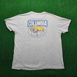 Columbia Tshirt Mens 2XL Gray Short Sleeve‎ Bison Always Outside Casual Hiking